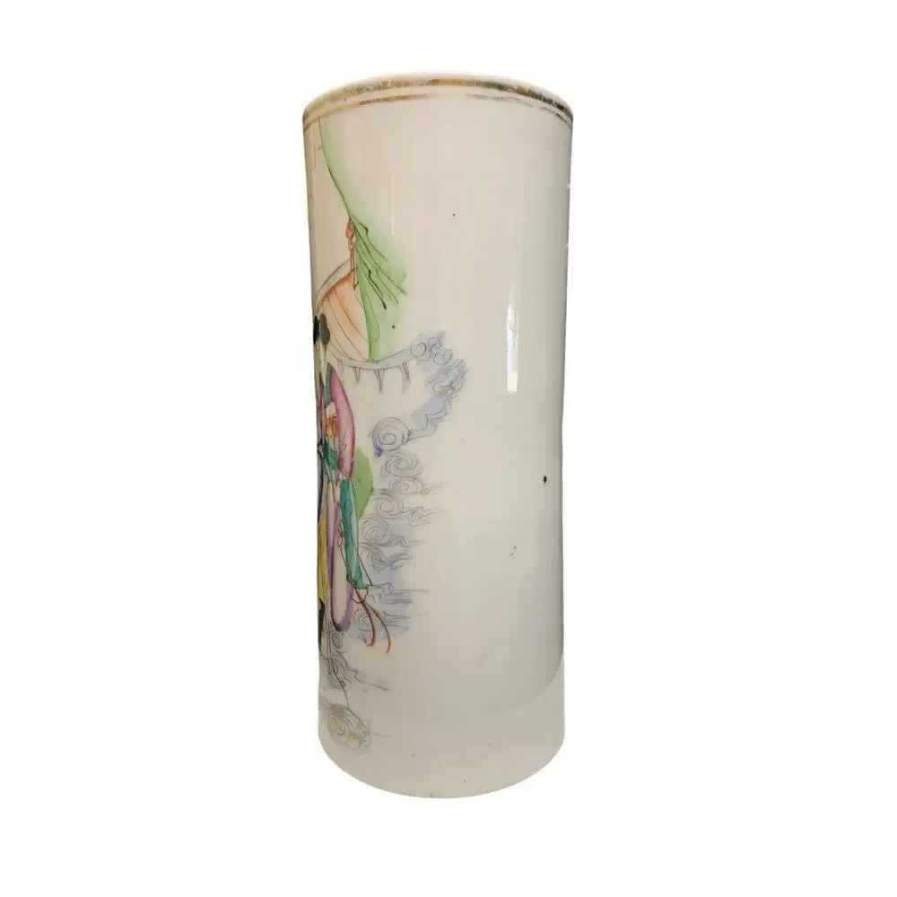 Antique Chinese Famille‎ Rose Porcelain Brush Pot Vase 11” – Republic Period